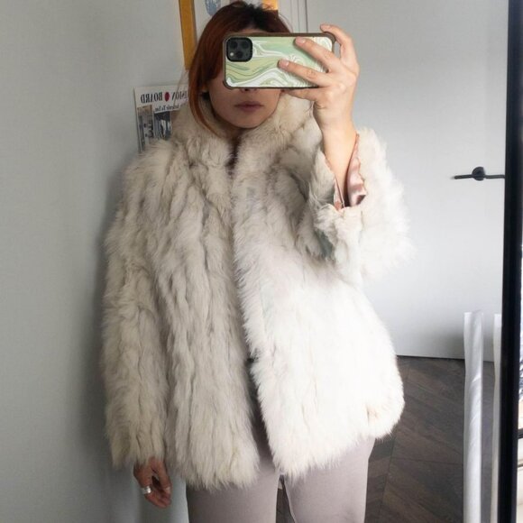 Jackets & Blazers - Vintage Real Fur & Leather Jacket